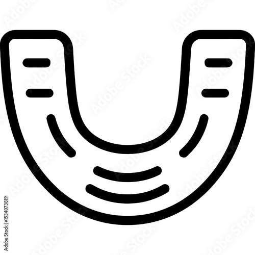 Clean vector icon of a protective mouthguard