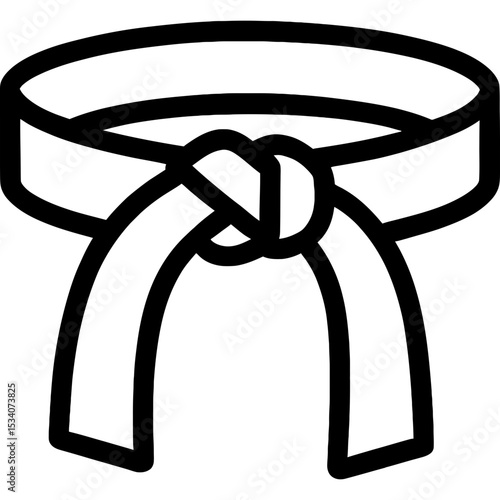 Clean vector icon of black belt knot