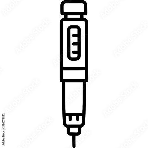 Diabetes insulin pen with dose dial icon