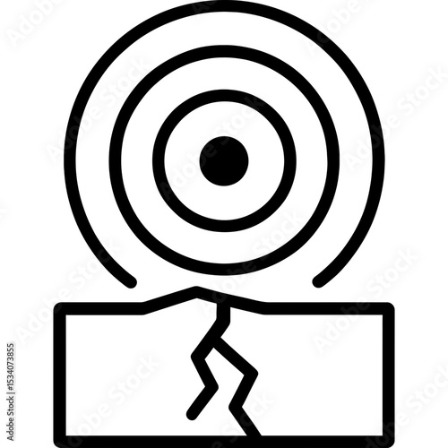 Concentric wave icon for earthquake epicenter
