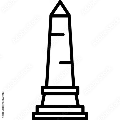 Minimalist obelisk icon design