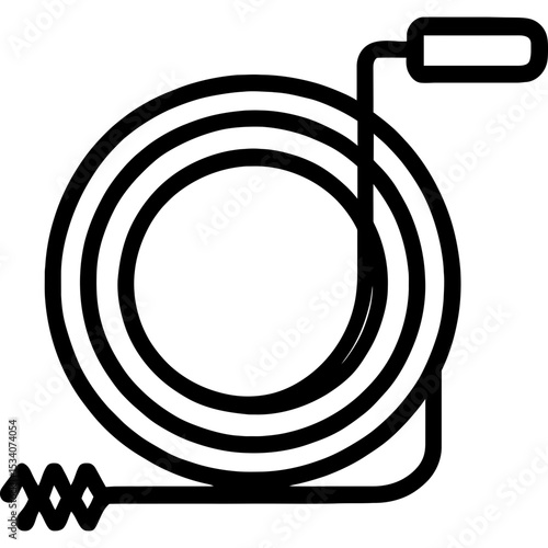 Outline icon of a plumbing drain snake