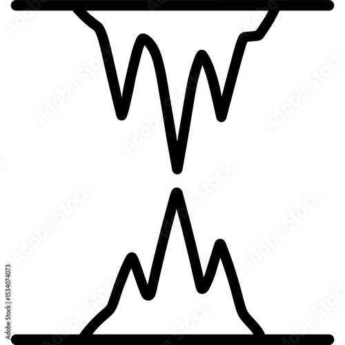 Minimal stalactite and stalagmite icon
