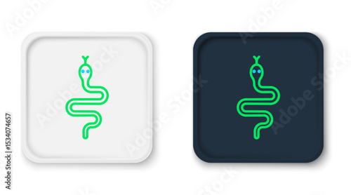 Line Snake icon isolated on white background. Colorful outline concept. Vector