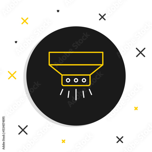 Line Fire sprinkler system icon isolated on white background. Sprinkler, fire extinguisher solid icon. Colorful outline concept. Vector