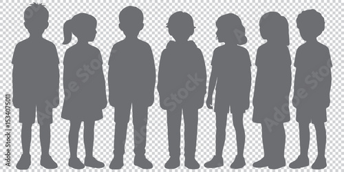 Stylish silhouettes set of children eps 10