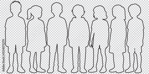 Stylish silhouettes set of children eps 10