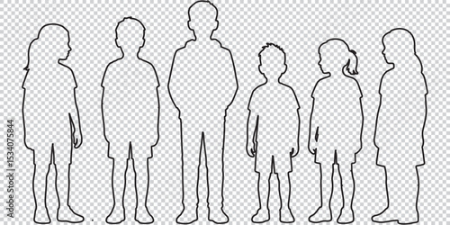 Stylish silhouettes set of children eps 10