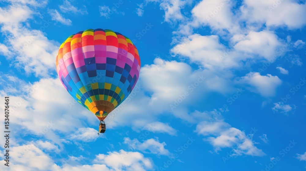 Fototapeta premium Dreamy Candy-Colored Hot Air Balloon: A Whimsical Soar Through Pastel Skies & Sugar-Coated Dreams — Embrace a Magical Flight Over Rainbow-Hued Landscapes, Where Fluffy Clouds Meet Swirling Cotton Cand