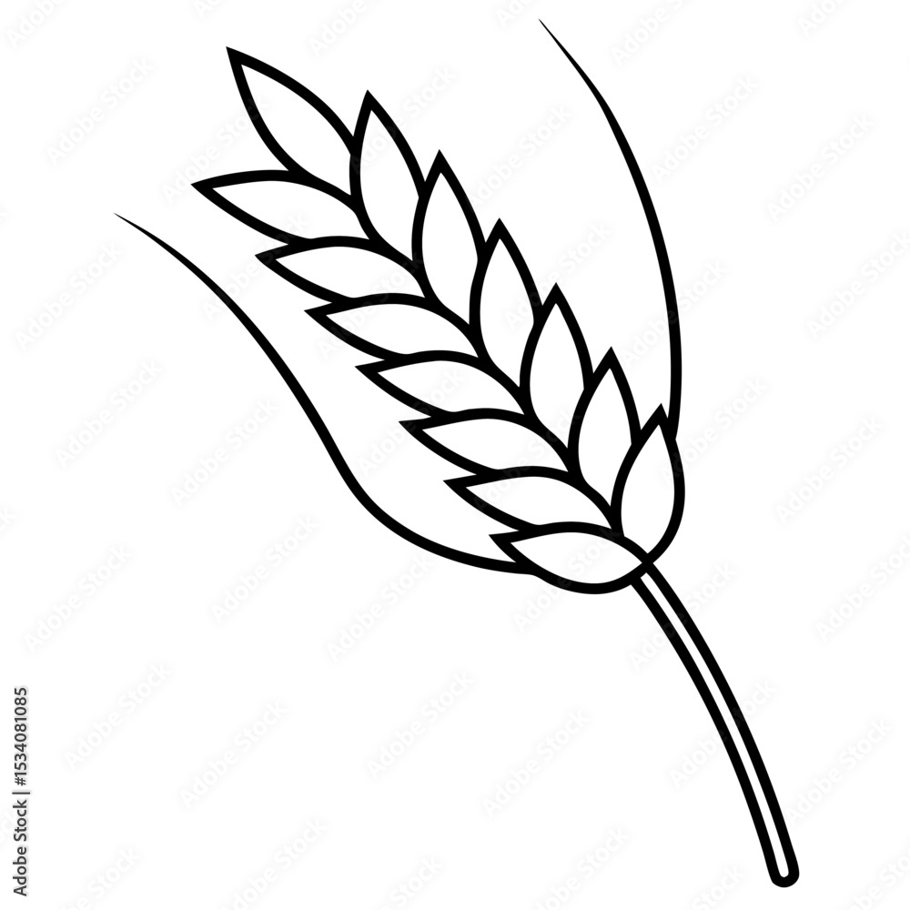 Obraz premium Grain Vector Art | Generative AI Linocut Silhouette Design for Agriculture & Food