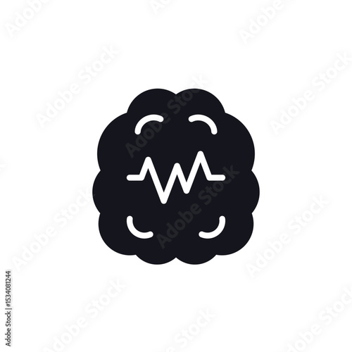 epilepsy icon with brain, pictogram on white