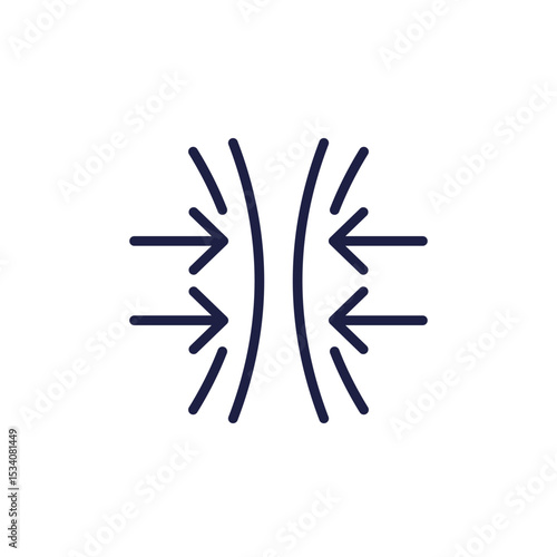 squeeze icon, line pictogram on white