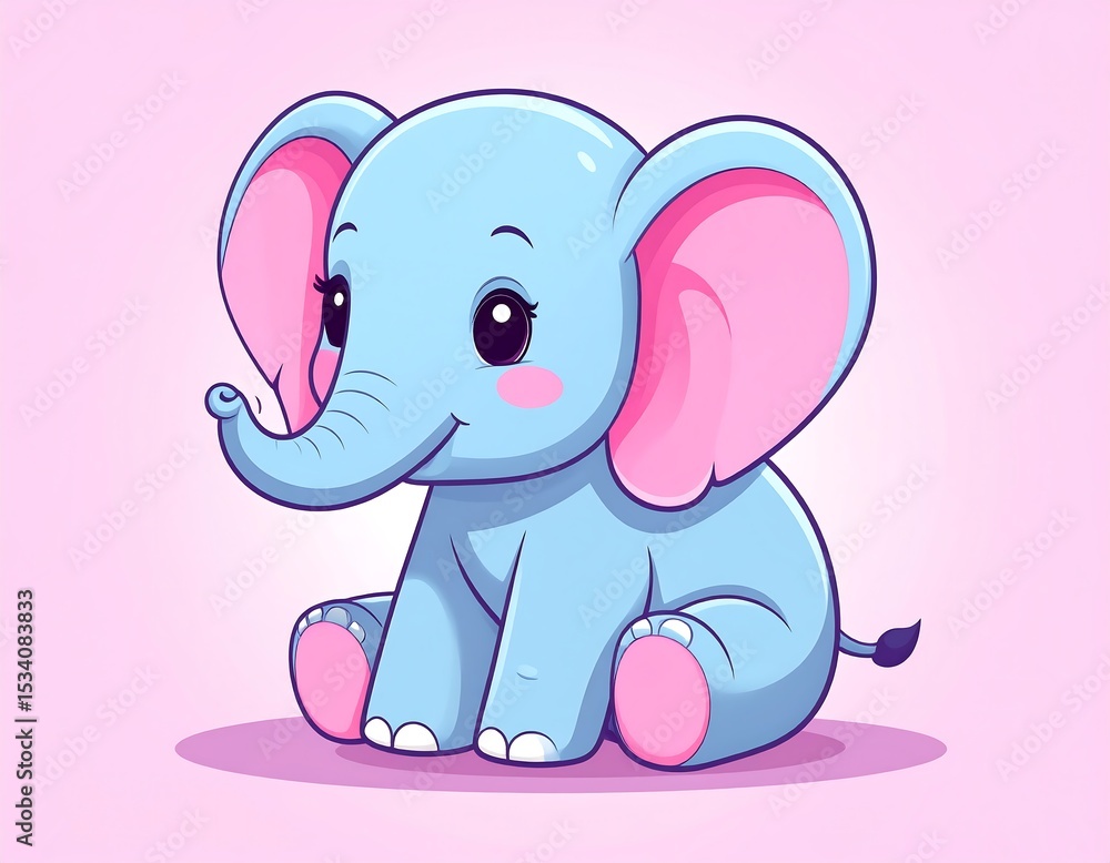 Obraz premium pink elephant cartoon