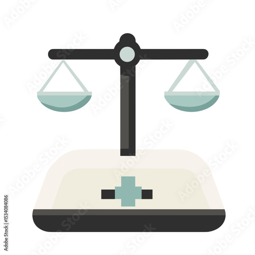 Balanced Scale of Justice in Neutral Tones on White Offering Equality and Legal Precision Measurement