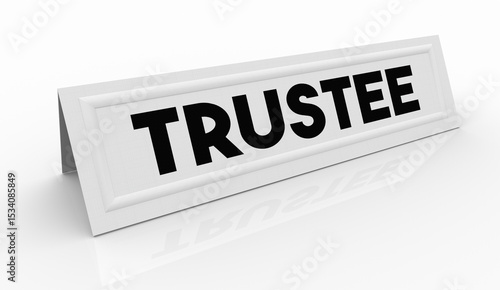 Trustee Name Tent Card Board Member Director 3d Illustration