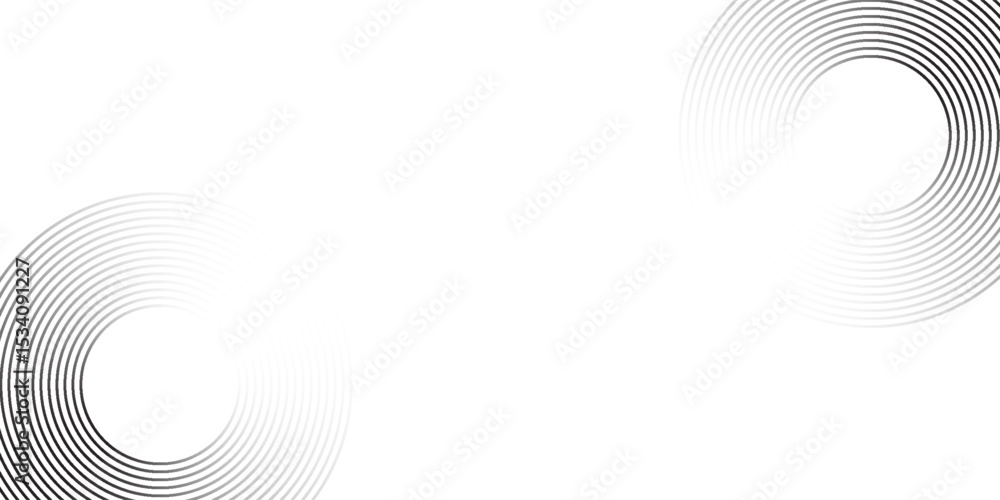 Fototapeta premium Abstract circle lines on dark blue background. Geometric stripe line art design for poster, brochure, cover, website, header, web banner