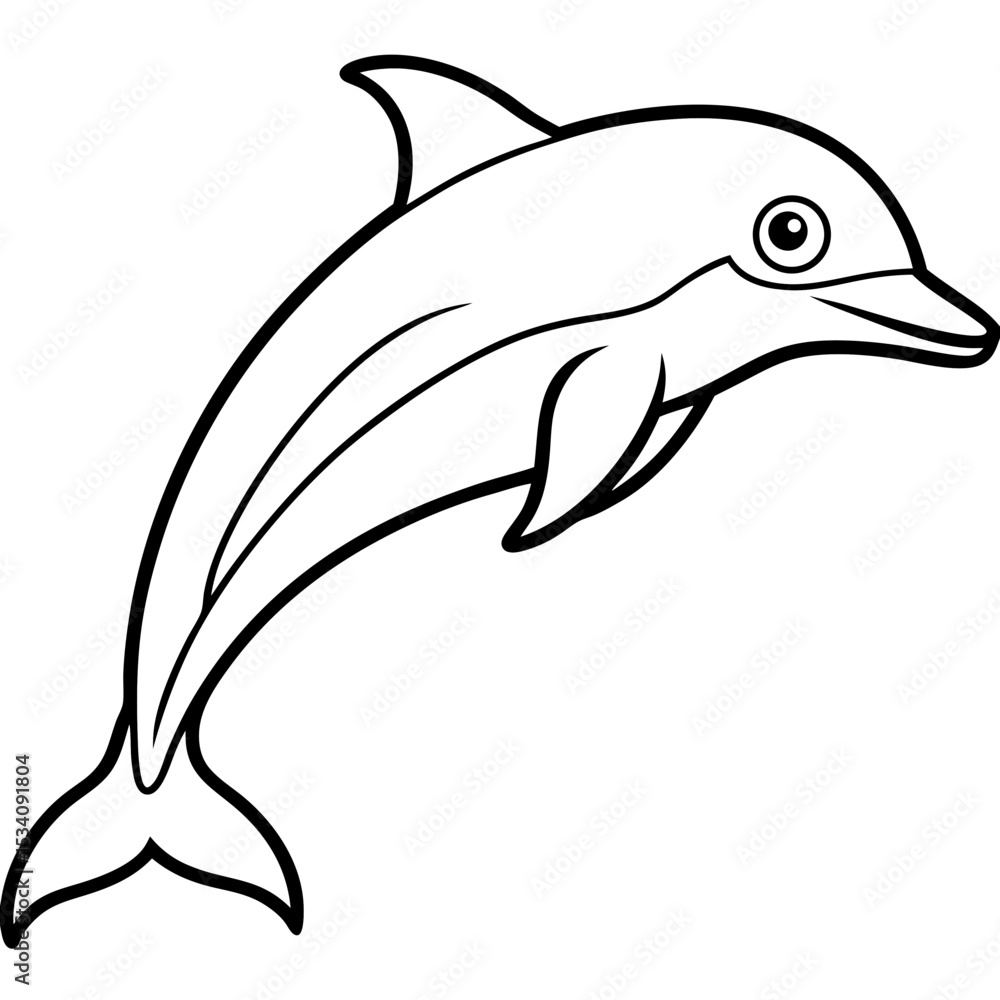 Naklejka premium Dolphin Drift line art vector