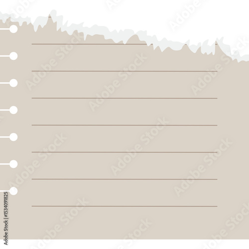 Torn note paper cutout