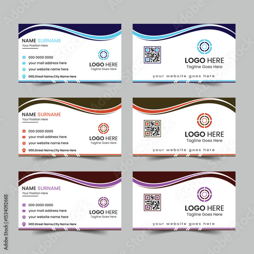 Corporate business card design template 
