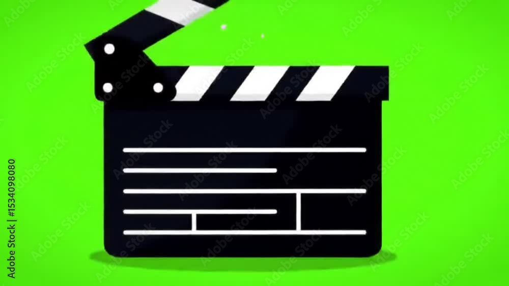 Animation Name Slate Animated film slate snaps closed on chroma key backdrop—satisfying clap ...