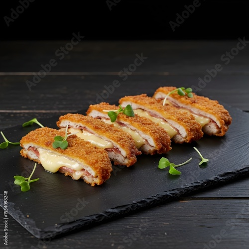 Spanish-style breaded veal fillet stuffed with ham and cheese - Cachopo