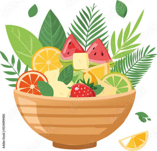 Bol de fruits minimal en bois clair