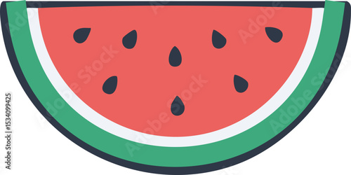 Pastèque juteuse, style cartoon