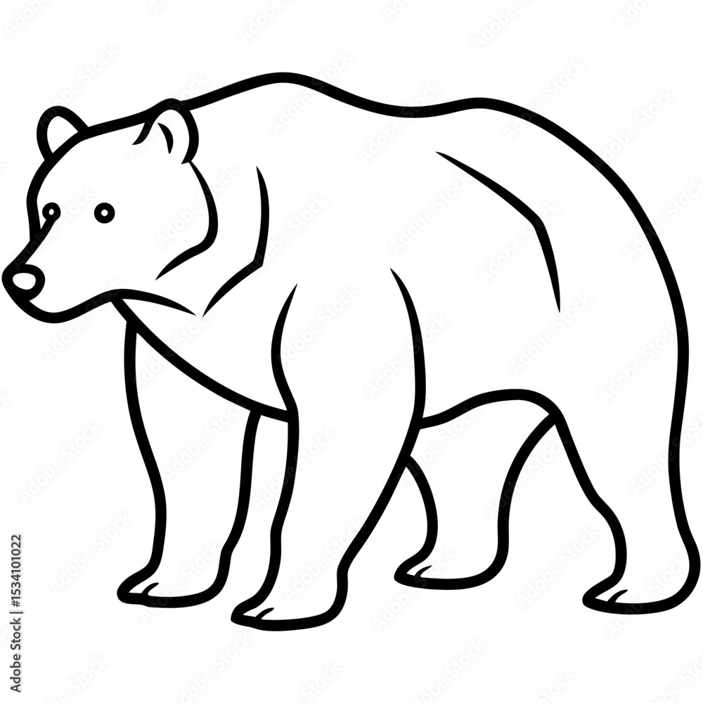 Fototapeta premium Grizzly Graph line art vector 