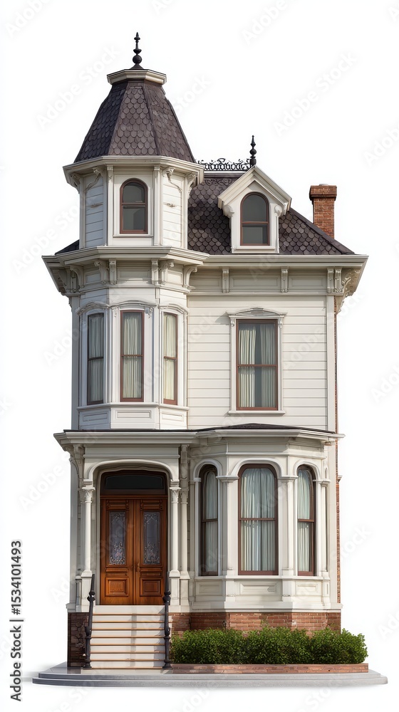 Fototapeta premium Ultra quality image of front view a house on white background.