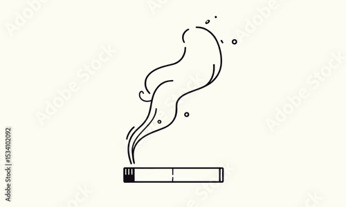 Minimalist Cigarette Smoke Illustration