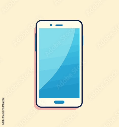 Modern Smartphone with Blue Screen and Pink Case