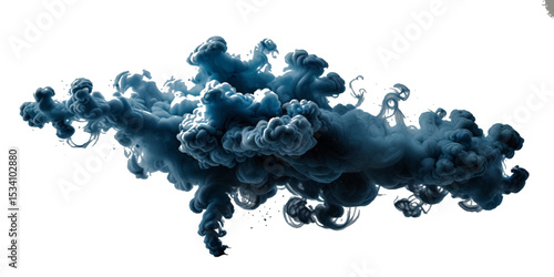 Blue drop paint swirl isolated on transparent background Fog or smoke isolated transparent special .mist or smog background