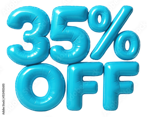 Shiny blue balloon letters with 