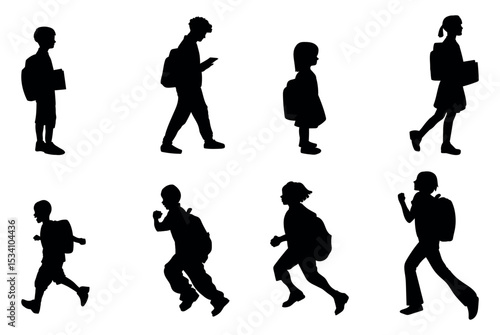 silhouette of students