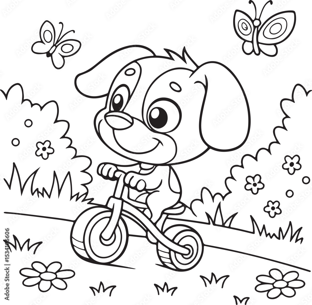 Obraz premium happy birthday card with funny dog