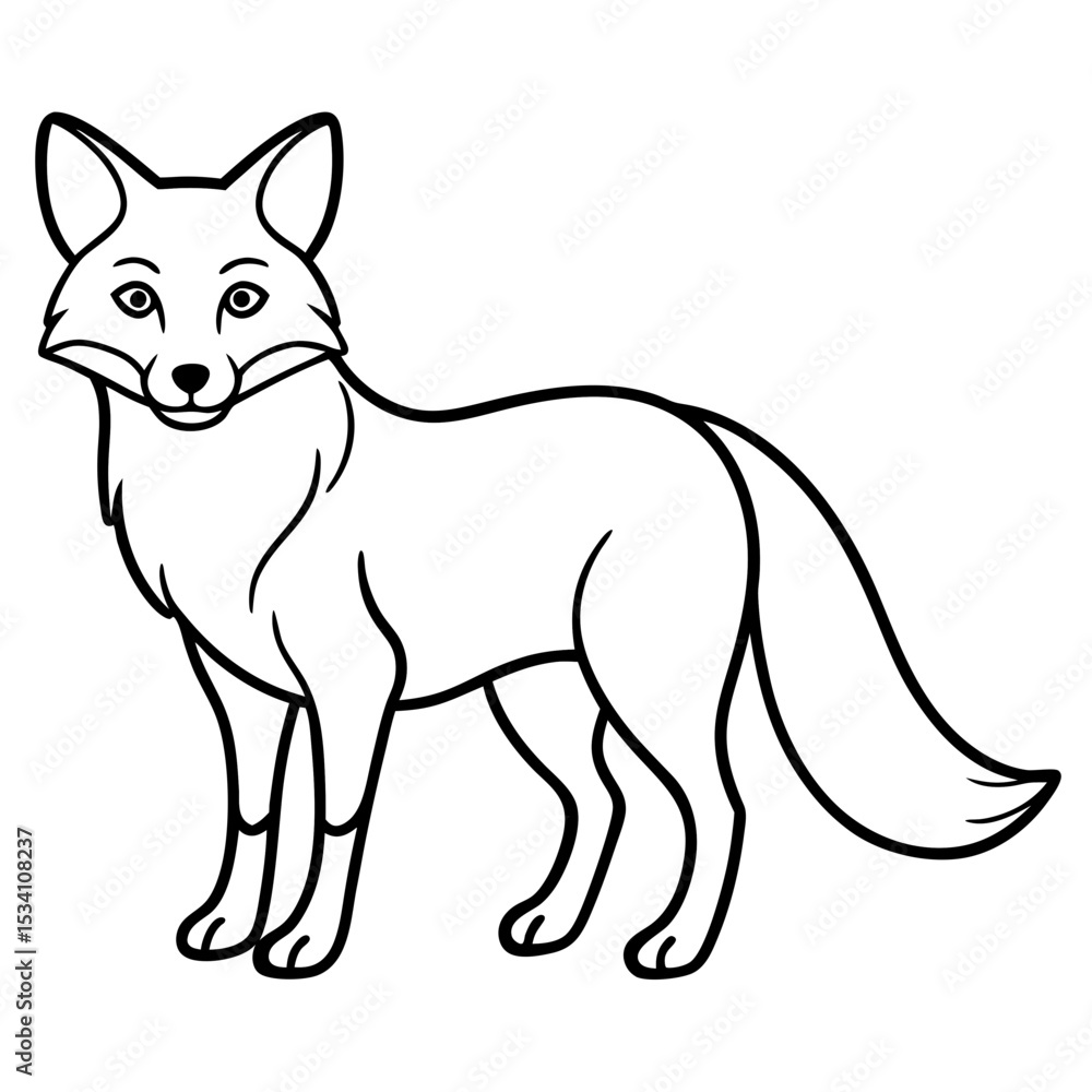 Obraz premium FoxForm line art vector 