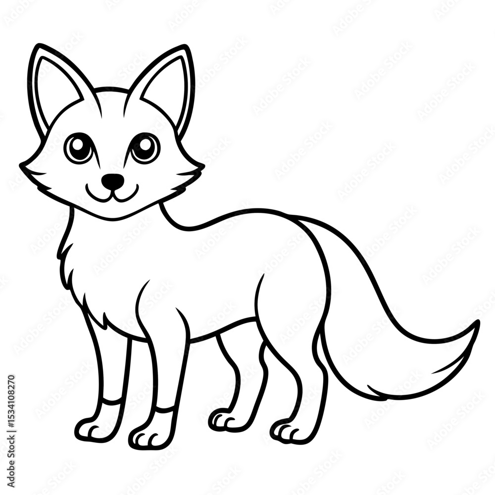 Obraz premium FoxForm line art vector
