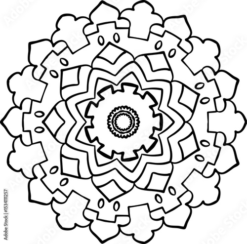 Mandala Line Drawing Design