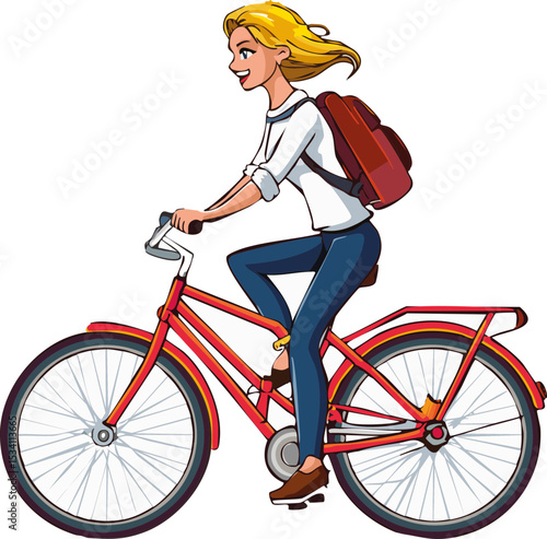 une cycliste sur son velo 