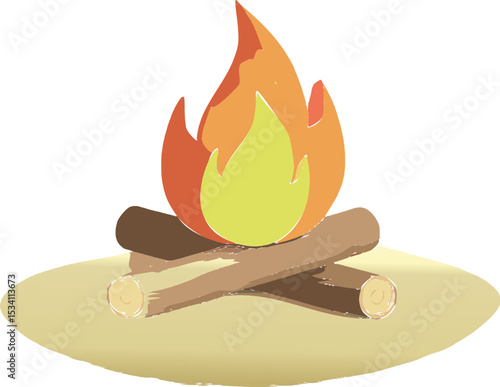 Feu de camp simple avec flammes animées