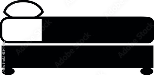 Illustration of bed frame with pillow vector illustration for bedroom furniture and comfortable sleep design concept vector