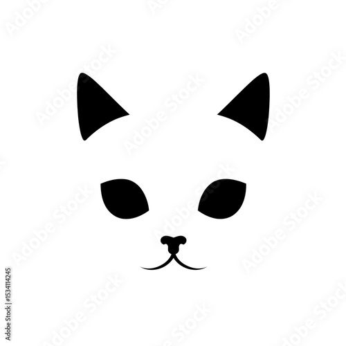 A stylized, minimalist representation of a cat's face