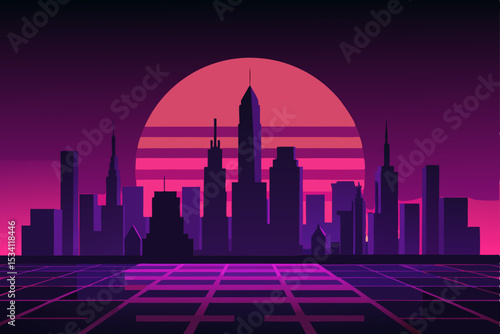los angeles skyline at sunset