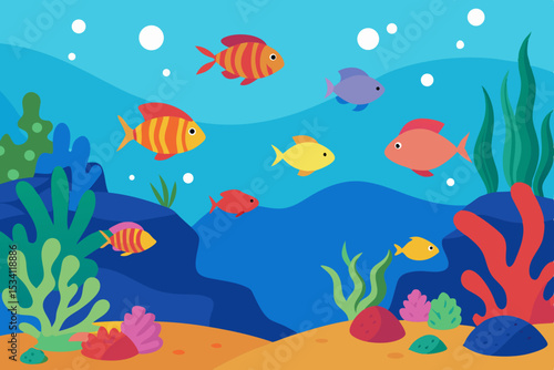 coral reef with fishes