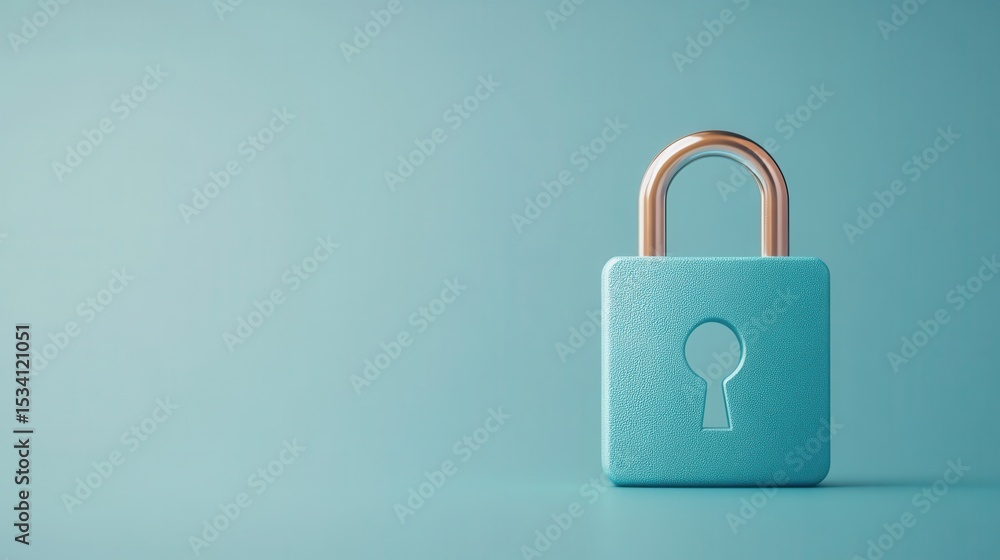Modern Retro Lock with Keyhole on Soft Color Background for Security Themes Modern Retro Lock with Keyhole on Soft Color Background for Security Themes