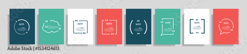Quote speech bubble blank templates set