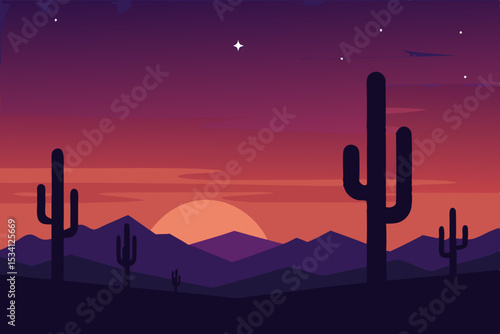 cactus at sunset