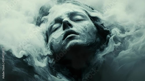 A man with smoke coming out of his face