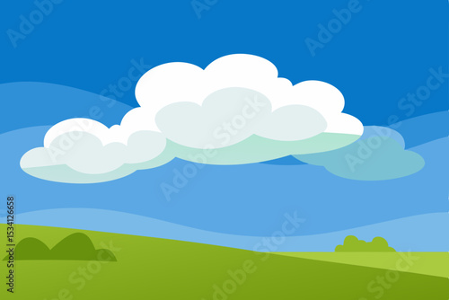 landscape with blue sky and clouds