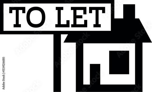 Illustration of to let sign house rental property available real estate home for rent apartment leasing residence dwelling vector